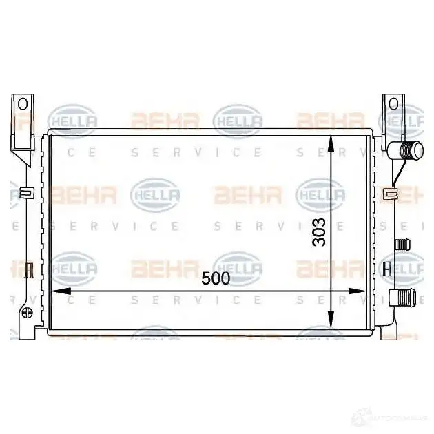 Радиатор охлаждения двигателя HELLA 8mk376713411 58IL34 45459 _BEHR HELLA SERVICE_