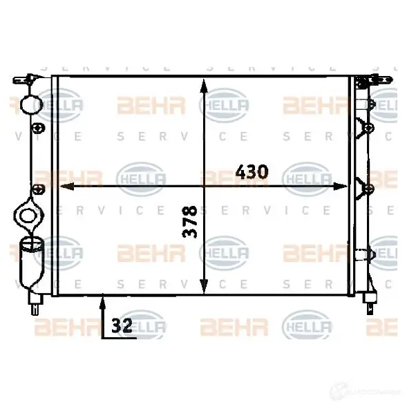 Радиатор охлаждения двигателя HELLA 45737 WR4ISCX _BEHR HELLA SERVICE_ 8mk376716601