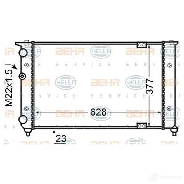 Радиатор охлаждения двигателя HELLA 44905 8mk376705561 TSS4OI _BEHR HELLA SERVICE_