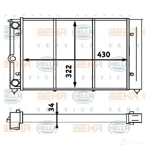 Радиатор охлаждения двигателя HELLA 8mk376713321 _BEHR HELLA SERVICE_ 45446 852IN