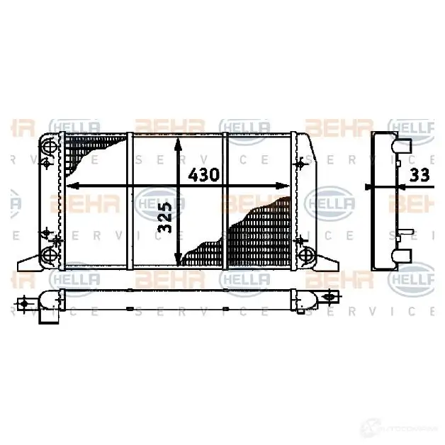 Радиатор охлаждения двигателя HELLA 45601 X5XUY28 _BEHR HELLA SERVICE_ 8mk376715071