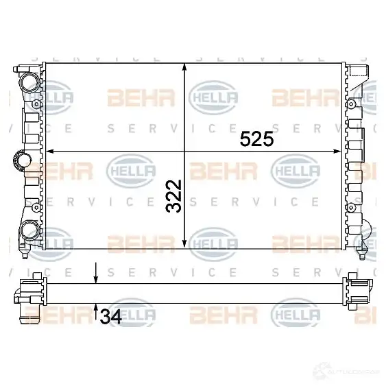Радиатор охлаждения двигателя HELLA _BEHR HELLA SERVICE_ 8mk376901131 L9XBGKS 47270
