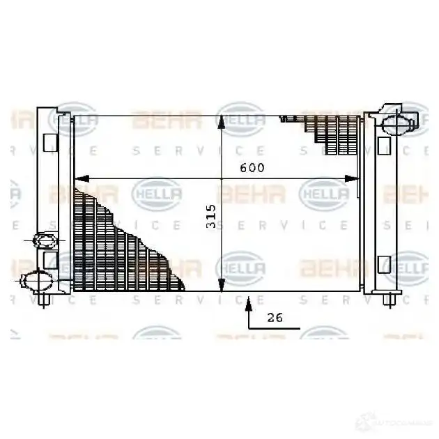 Радиатор охлаждения двигателя HELLA 45308 1OI8Y _BEHR HELLA SERVICE_ 8mk376712041