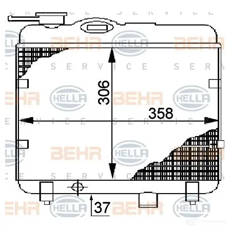 Радиатор охлаждения двигателя HELLA 8mk376706301 LJWJ4UT _BEHR HELLA SERVICE_ 44939