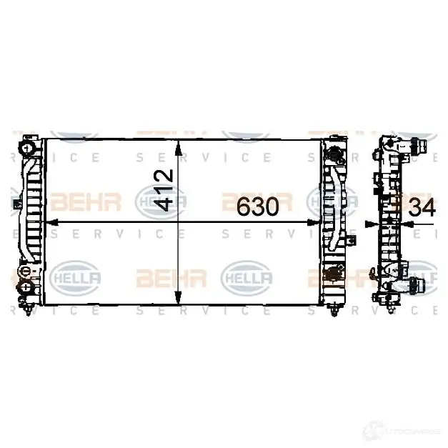 Радиатор охлаждения двигателя HELLA 8mk376716621 _BEHR HELLA SERVICE_ HOYB2 45739 изображение 2