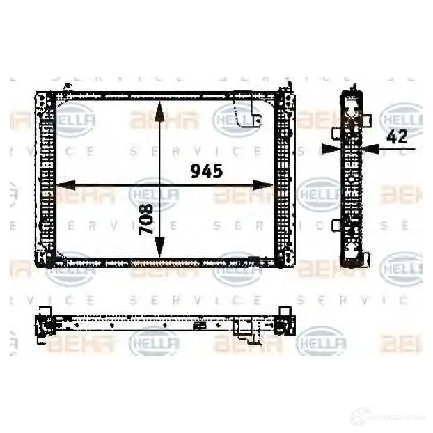 Радиатор охлаждения двигателя HELLA 46196 A2W6MS 8mk376722411 _BEHR HELLA SERVICE_ - Изображение 1