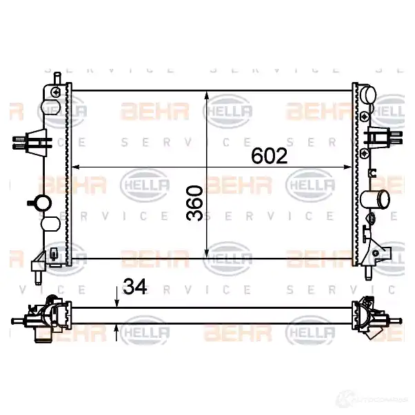 Радиатор охлаждения двигателя HELLA 4045621511081 I3H VCG 45928 8mk376719064 - Изображение 1