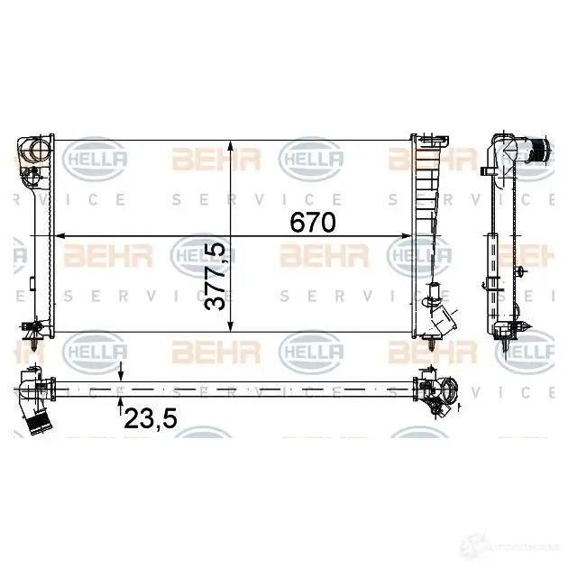 Радиатор охлаждения двигателя HELLA IW408 8mk376715524 _BEHR HELLA SERVICE_ 45649