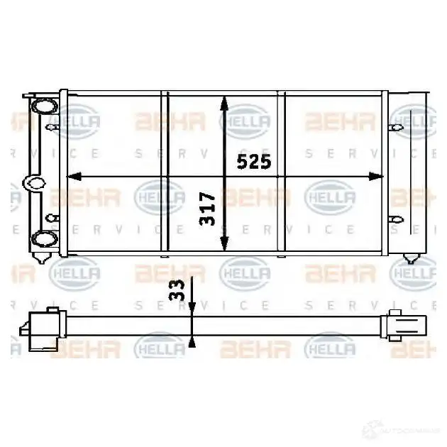 Радиатор охлаждения двигателя HELLA 8mk376713451 45464 U8CQN _BEHR HELLA SERVICE_
