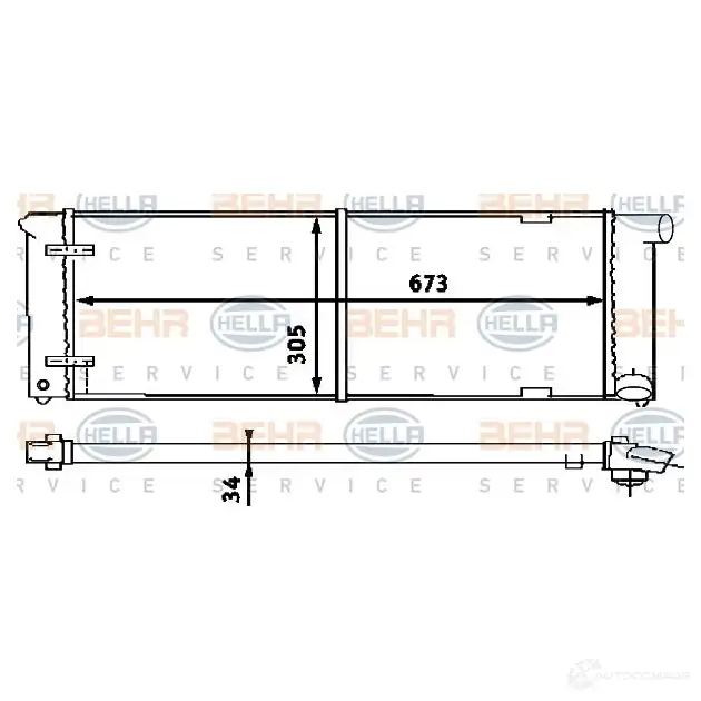 Радиатор охлаждения двигателя HELLA ZSSNP _BEHR HELLA SERVICE_ 45579 8mk376714641