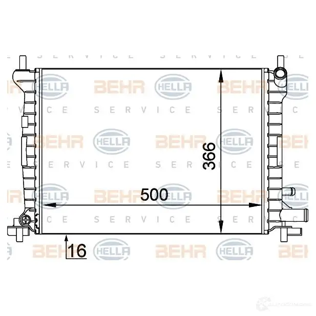 Радиатор охлаждения двигателя HELLA _BEHR HELLA SERVICE_ 45519 8mk376714061 M5SP9VC изображение 0