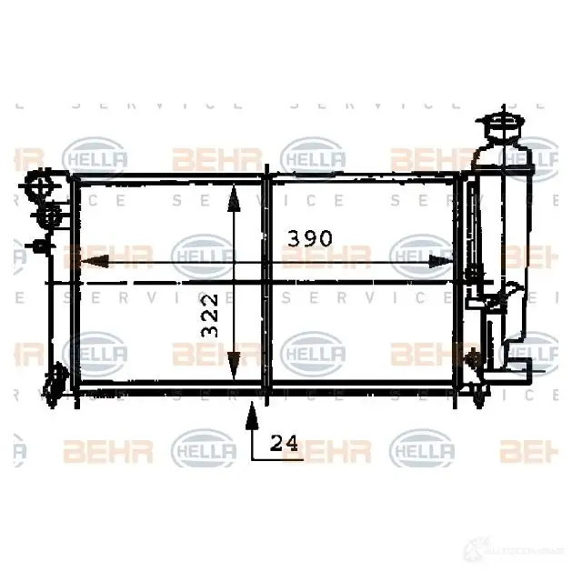 Радиатор охлаждения двигателя HELLA SU1NVX2 45725 8mk376716481 _BEHR HELLA SERVICE_ - Изображение 1