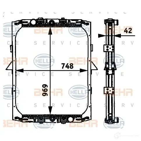 Радиатор охлаждения двигателя HELLA _BEHR HELLA SERVICE_ 46136 6H6YBQ 8mk376721521