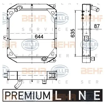 Радиатор охлаждения двигателя HELLA 8mk376774581 4V0TIX9 47086 _BEHR HELLA SERVICE_