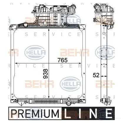Радиатор охлаждения двигателя HELLA _BEHR HELLA SERVICE_ 8mk376750541 TBLC2 46450