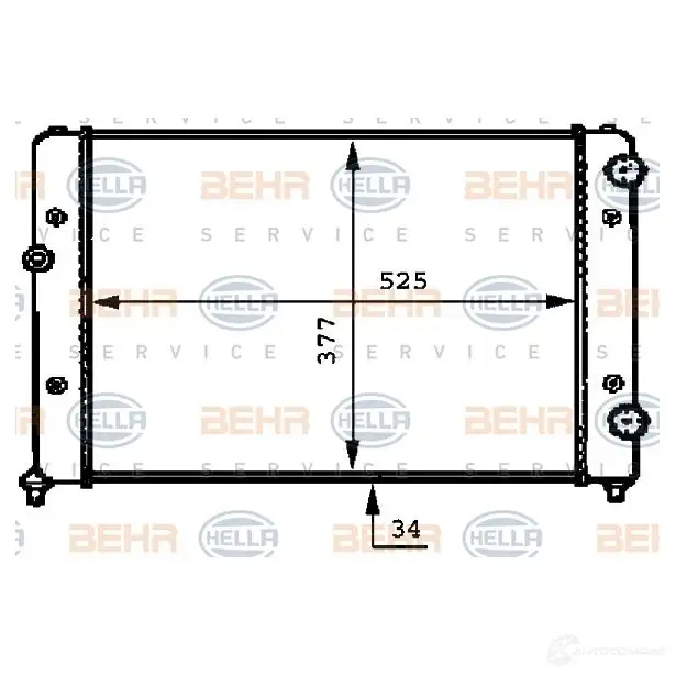 Радиатор охлаждения двигателя HELLA 45817 8mk376717734 94DQVNT _BEHR HELLA SERVICE_