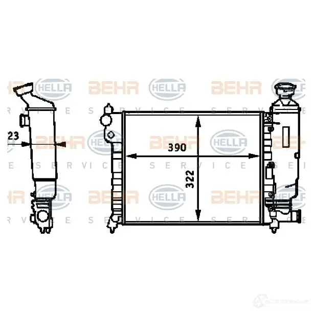 Радиатор охлаждения двигателя HELLA 46003 8mk376720001 _BEHR HELLA SERVICE_ HJWWXS
