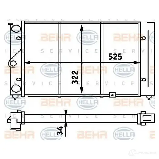 Радиатор охлаждения двигателя HELLA _BEHR HELLA SERVICE_ EY6N41 45455 8mk376713371
