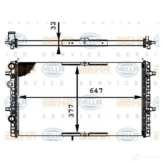 Радиатор охлаждения двигателя HELLA 8mk376716324 BUENNWJ 45709 _BEHR HELLA SERVICE_