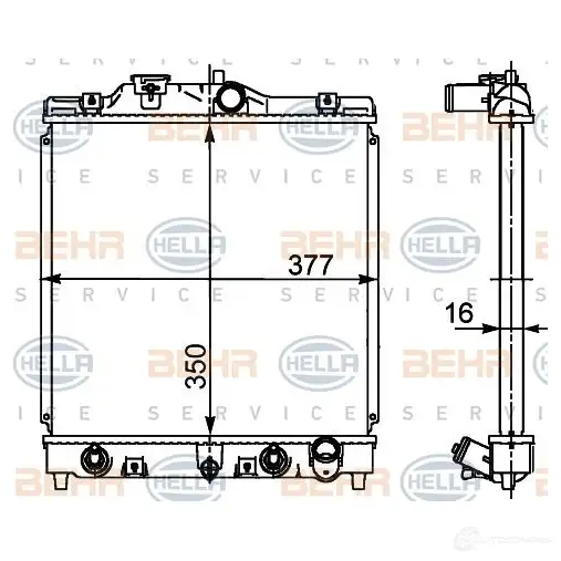 Радиатор охлаждения двигателя HELLA 46001 8mk376719781 _BEHR HELLA SERVICE_ 4HW3BK изображение 0