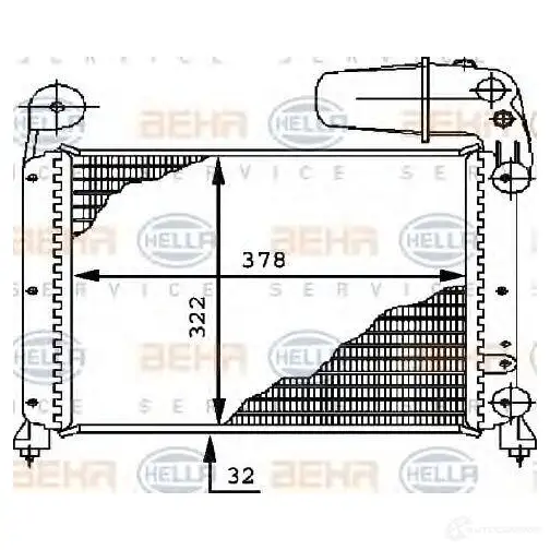 Радиатор охлаждения двигателя HELLA _BEHR HELLA SERVICE_ JO4MR 45711 8mk376716341