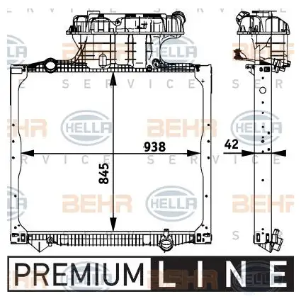 Радиатор охлаждения двигателя HELLA 8mk376728661 _BEHR HELLA SERVICE_ 46288 Q3QR9