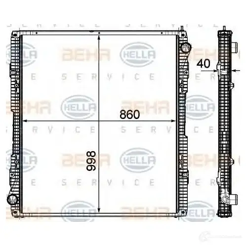 Радиатор охлаждения двигателя HELLA 8mk376756161 46603 _BEHR HELLA SERVICE_ BEFSVD - Изображение 1