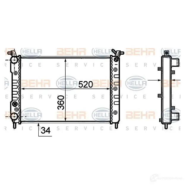 Радиатор охлаждения двигателя HELLA 8mk376756501 46621 TKH8YA _BEHR HELLA SERVICE_ изображение 0