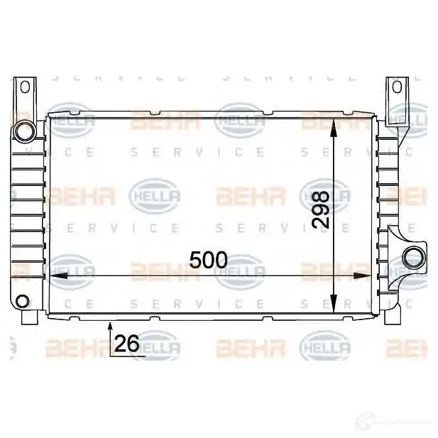 Радиатор охлаждения двигателя HELLA 8mk376764481 M3C0J9 _BEHR HELLA SERVICE_ 46831