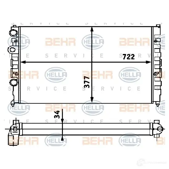 Радиатор охлаждения двигателя HELLA 45612 923AR 8mk376715174 _BEHR HELLA SERVICE_