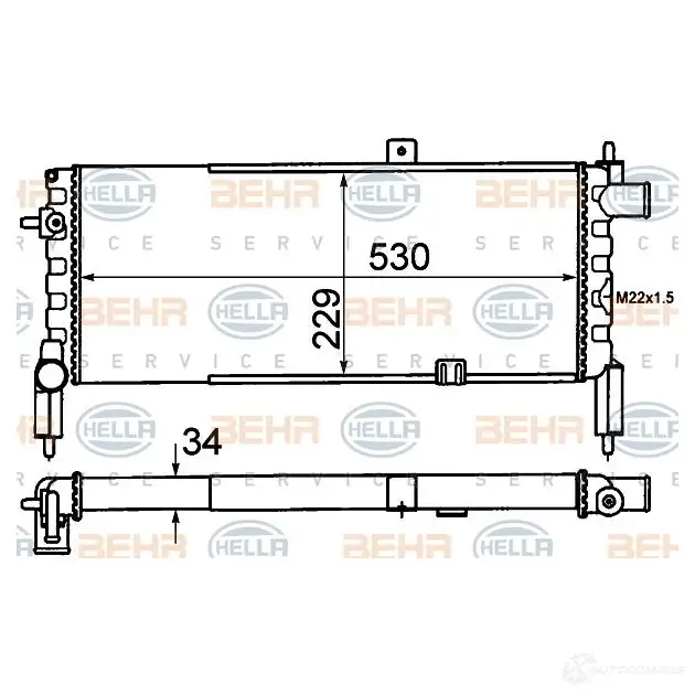 Радиатор охлаждения двигателя HELLA RFQ331 8mk376715761 45668 _BEHR HELLA SERVICE_