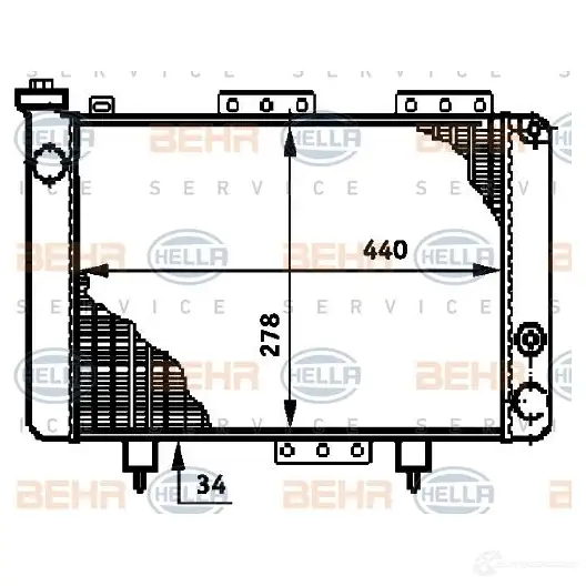 Радиатор охлаждения двигателя HELLA QV6RG2 46009 8mk376720041 _BEHR HELLA SERVICE_