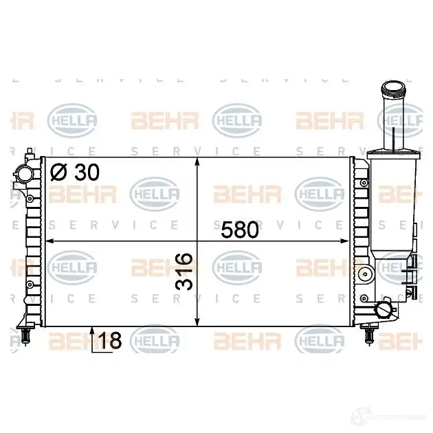 Радиатор охлаждения двигателя HELLA 47119 _BEHR HELLA SERVICE_ 8mk376787091 HJHOR1L изображение 0