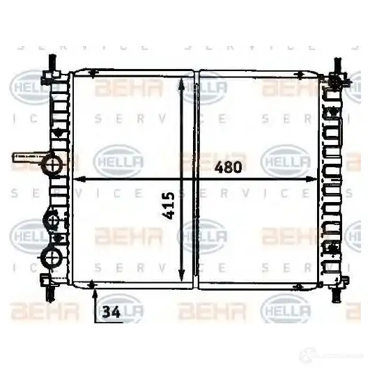 Радиатор охлаждения двигателя HELLA 45851 6GVWVN _BEHR HELLA SERVICE_ 8mk376718191