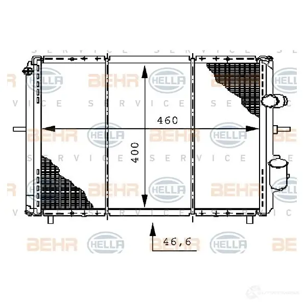 Радиатор охлаждения двигателя HELLA 8K95YH 44945 8mk376706371 _BEHR HELLA SERVICE_