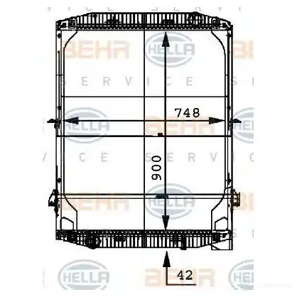 Радиатор охлаждения двигателя HELLA 46142 K2AMMF 8mk376721581 _BEHR HELLA SERVICE_ изображение 4