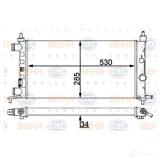 Радиатор охлаждения двигателя HELLA 8mk376722444 KHXY51P 46200 _BEHR HELLA SERVICE_ изображение 0