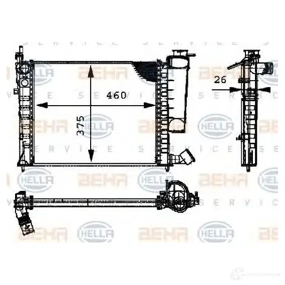 Радиатор охлаждения двигателя HELLA 45741 8mk376716634 GP9TRH5 _BEHR HELLA SERVICE_ изображение 0