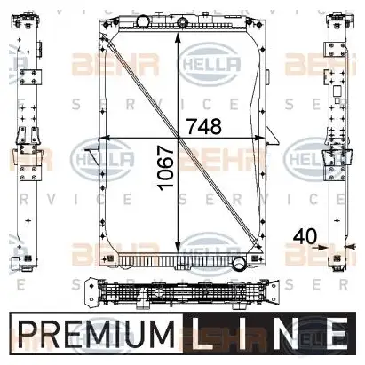 Радиатор охлаждения двигателя HELLA 8mk376733711 _BEHR HELLA SERVICE_ CRIMDFD 46317