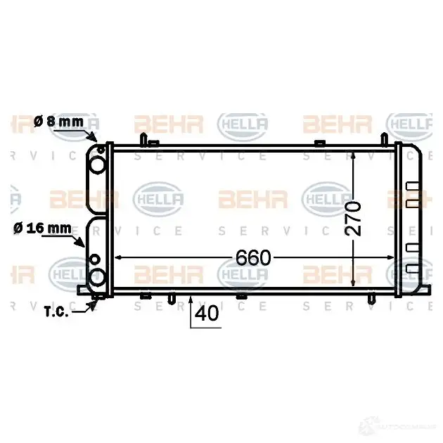 Радиатор охлаждения двигателя HELLA _BEHR HELLA SERVICE_ YAJR4 44921 8mk376705731