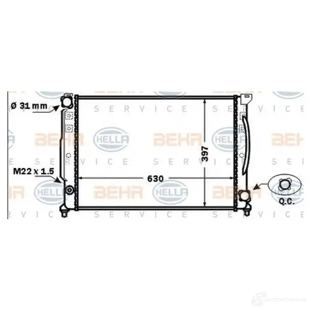 Радиатор охлаждения двигателя HELLA _BEHR HELLA SERVICE_ VTQ4IF 8mk376766131 46859