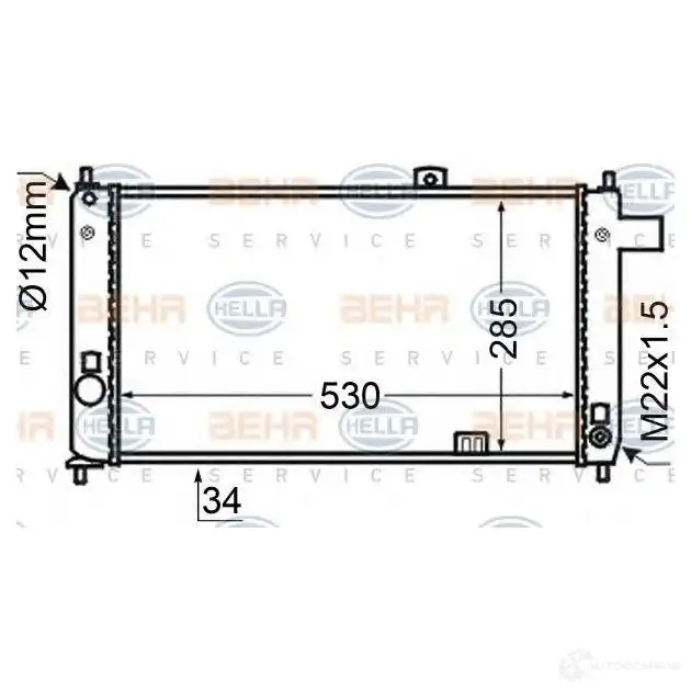 Радиатор охлаждения двигателя HELLA 46286 VVAR58 8mk376727771 _BEHR HELLA SERVICE_