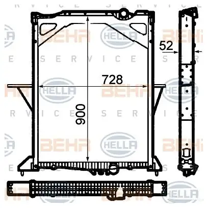 Радиатор охлаждения двигателя HELLA 8mk376792141 47201 27PFTT6 _BEHR HELLA SERVICE_