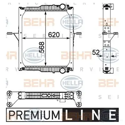 Радиатор охлаждения двигателя HELLA 8mk376733731 KM4BU 46319 _BEHR HELLA SERVICE_