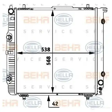 Радиатор охлаждения двигателя HELLA 8mk376712331 SIXT2 45334 _BEHR HELLA SERVICE_ - Изображение 1
