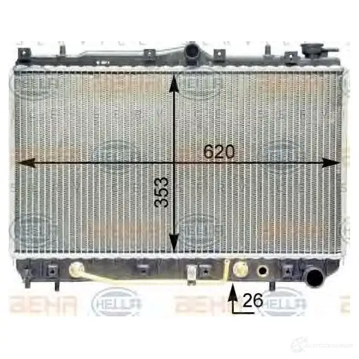 Радиатор охлаждения двигателя HELLA EZ314D 8mk376762131 _BEHR HELLA SERVICE_ 46675