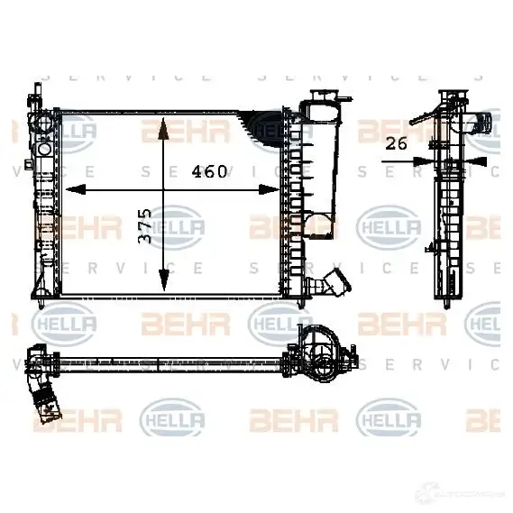 Радиатор охлаждения двигателя HELLA 3FMKG 45740 _BEHR HELLA SERVICE_ 8mk376716631 изображение 0
