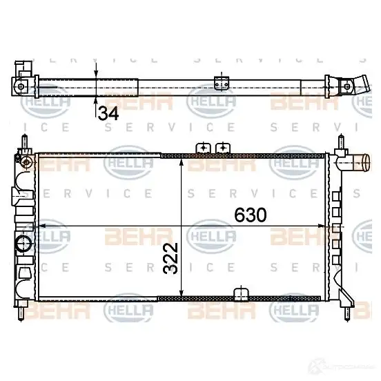 Радиатор охлаждения двигателя HELLA 9C85YF 45667 _BEHR HELLA SERVICE_ 8mk376715751