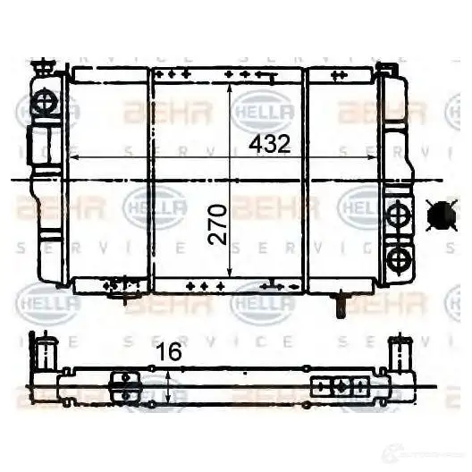 Радиатор охлаждения двигателя HELLA 8mk376716011 52MJ7NQ 45672 _BEHR HELLA SERVICE_