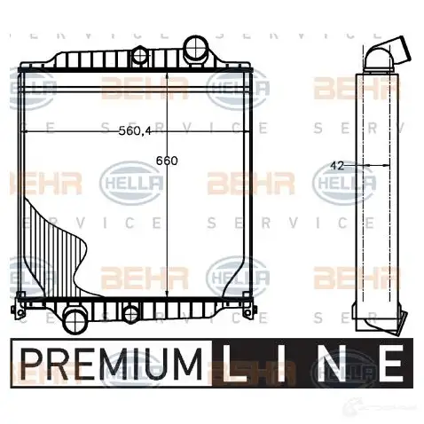 Радиатор охлаждения двигателя HELLA 8mk376758091 46645 _BEHR HELLA SERVICE_ UX30KMV